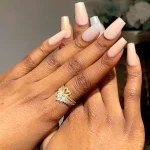 Hand-Painted Almond French Press-On Nails