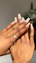 Hand-Painted Almond French Press-On Nails